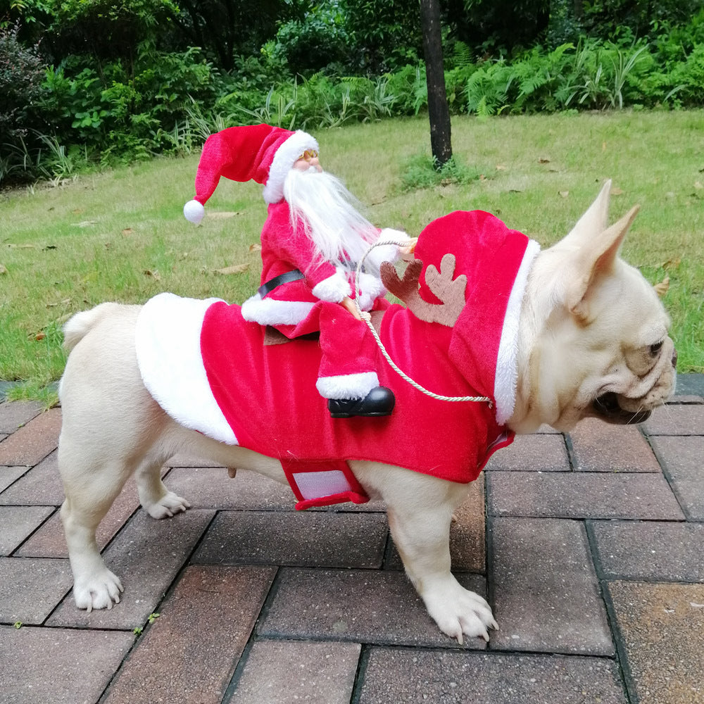 Costume pour animal de compagnie de promenade en traîneau du Père Noël 