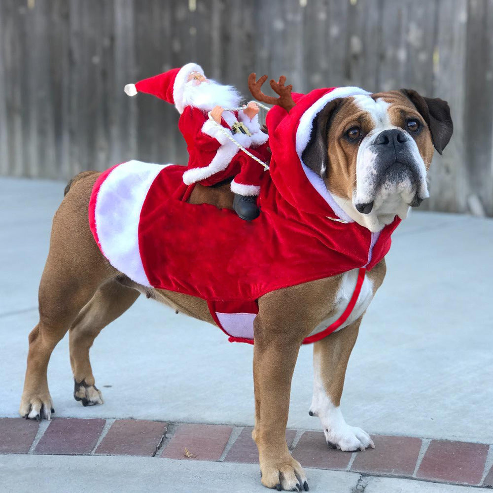 Costume pour animal de compagnie de promenade en traîneau du Père Noël 