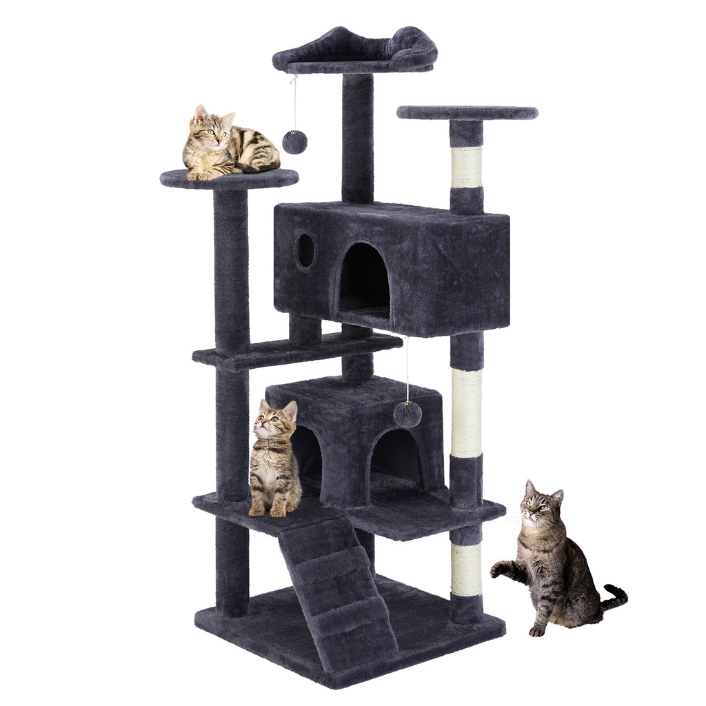 Cabane pour chat avec boule à suspendre