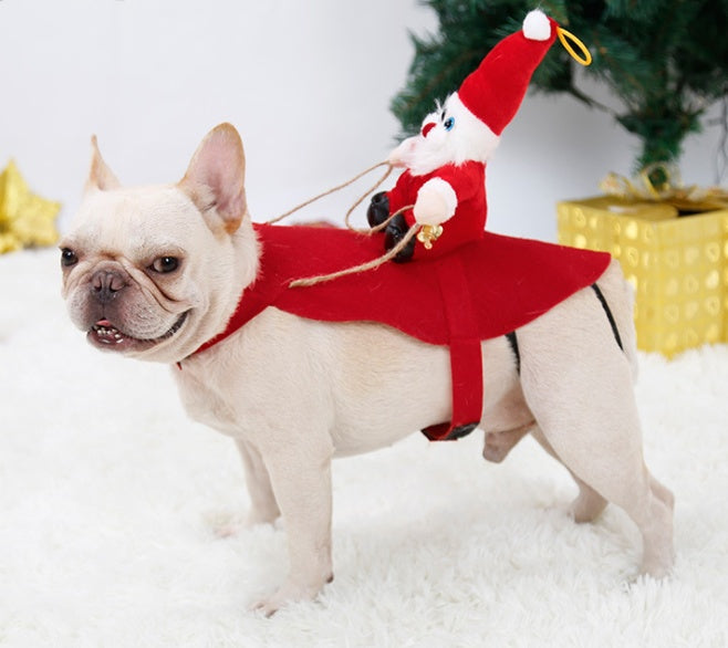 Costume pour animal de compagnie de promenade en traîneau du Père Noël 