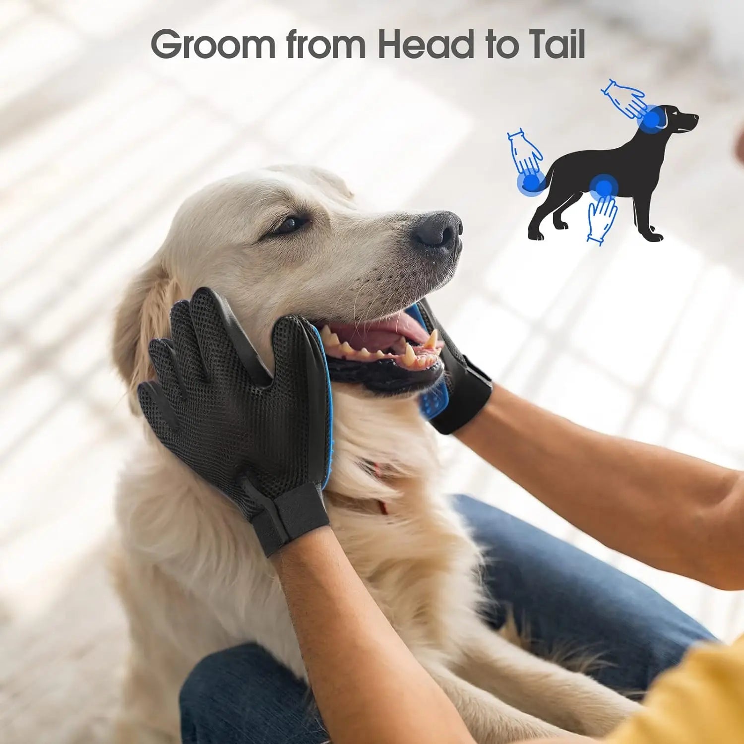 Gants de toilettage et de massage pour animaux de compagnie